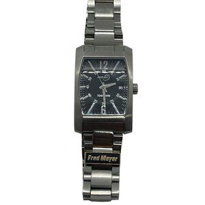Tourneau Watch Gear Wristwatch Women' Silver Tone Date WR 100FT Stainless Steel
